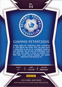 2015-16 Panini Select #54 Giannis Fetfatzidis Back
