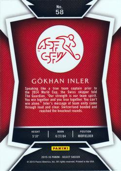 2015-16 Panini Select #58 Gokhan Inler Back