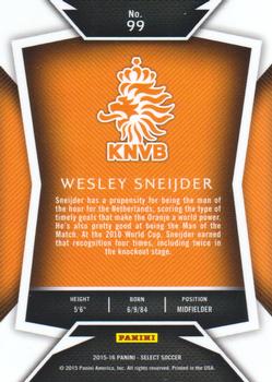 2015-16 Panini Select #99 Wesley Sneijder Back