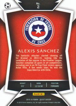 2015-16 Panini Select #2 Alexis Sanchez Back