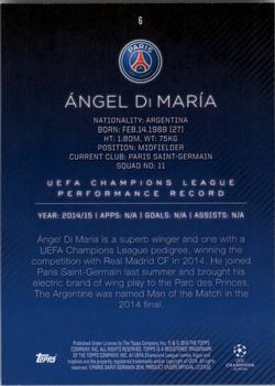 2015-16 Topps UEFA Champions League Showcase #6 Ángel Di María Back