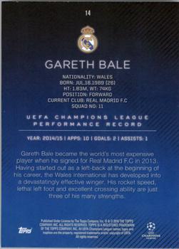 2015-16 Topps UEFA Champions League Showcase #14 Gareth Bale Back