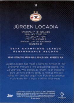 2015-16 Topps UEFA Champions League Showcase #34 Jürgen Locadia Back