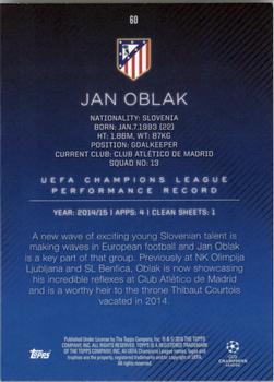 2015-16 Topps UEFA Champions League Showcase #60 Jan Oblak Back