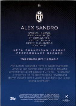 2015-16 Topps UEFA Champions League Showcase #80 Alex Sandro Back