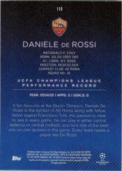 2015-16 Topps UEFA Champions League Showcase #119 Daniele De Rossi Back