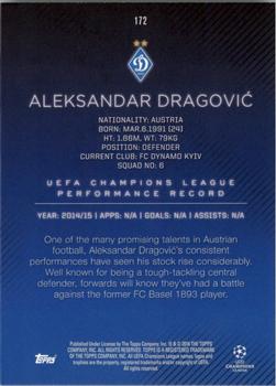 2015-16 Topps UEFA Champions League Showcase #172 Aleksandar Dragovic Back