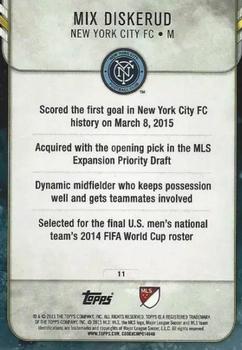 2015 Topps Apex MLS - Gold #11 Mix Diskerud Back