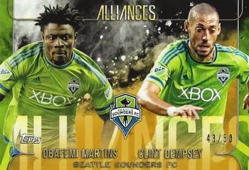 2015 Topps Apex MLS - Alliances Gold #A-4 Obafemi Martins / Clint Dempsey Front