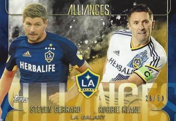 2015 Topps Apex MLS - Alliances Gold #A-7 Robbie Keane / Steven Gerrard Front