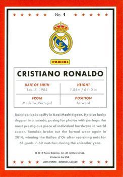 2015 Donruss - Gold Press Proof #1 Cristiano Ronaldo Back