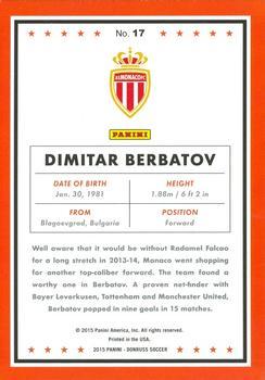 2015 Donruss - Gold Press Proof #17 Dimitar Berbatov Back