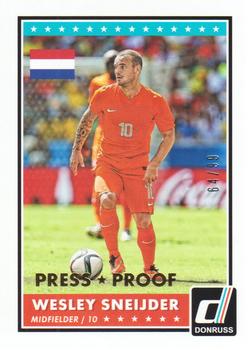 2015 Donruss - Gold Press Proof #36 Wesley Sneijder Front