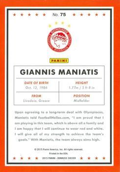 2015 Donruss - Green Soccer Ball #75 Giannis Maniatis Back