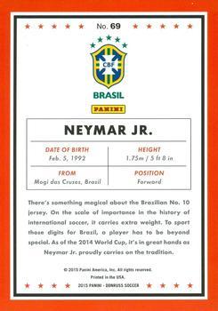 2015 Donruss - Green Soccer Ball #69 Neymar Jr Back