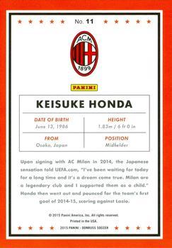 2015 Donruss - Red Soccer Ball #11 Keisuke Honda Back