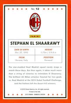 2015 Donruss - Red Soccer Ball #12 Stephan El Shaarawy Back