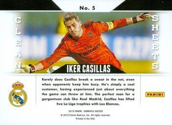 2015 Donruss - Clean Sheets Green Soccer Ball #5 Iker Casillas Back