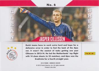 2015 Donruss - Clean Sheets Green Soccer Ball #6 Jasper Cillessen Back