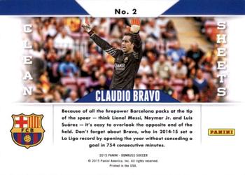 2015 Donruss - Clean Sheets Silver Press Proof #2 Claudio Bravo Back