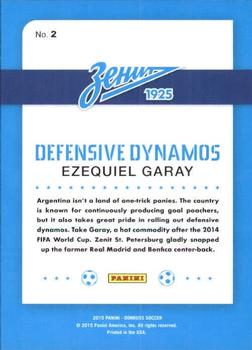 2015 Donruss - Defensive Dynamos Bronze Press Proof #2 Ezequiel Garay Back