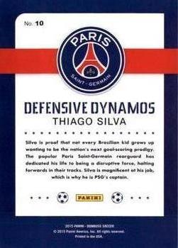 2015 Donruss - Defensive Dynamos Bronze Press Proof #10 Thiago Silva Back