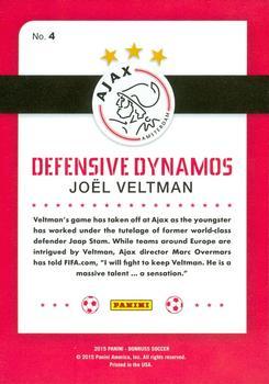 2015 Donruss - Defensive Dynamos Gold Panini Logo #4 Joel Veltman Back