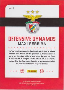 2015 Donruss - Defensive Dynamos Green Soccer Ball #6 Maxi Pereira Back