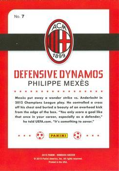 2015 Donruss - Defensive Dynamos Green Soccer Ball #7 Philippe Mexes Back