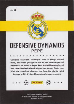 2015 Donruss - Defensive Dynamos Green Soccer Ball #8 Pepe Back