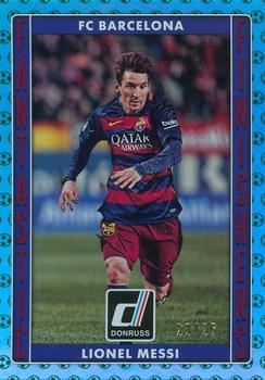 2015 Donruss - Fantastic Finishers Green Soccer Ball #8 Lionel Messi Front