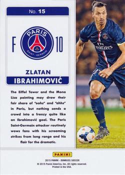 2015 Donruss - Fantastic Finishers Red Soccer Ball #15 Zlatan Ibrahimovic Back