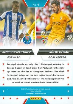 2015 Donruss - Derby Matchups Red Soccer Ball #1 Jackson Martinez / Julio Cesar Back