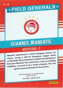 2015 Donruss - Field Generals Red Soccer Ball #4 Giannis Maniatis Back