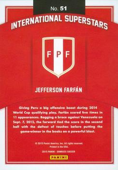 2015 Donruss - International Superstars #51 Jefferson Farfan Back