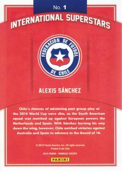 2015 Donruss - International Superstars Black Panini Logo #1 Alexis Sanchez Back