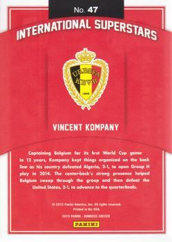 2015 Donruss - International Superstars Black Panini Logo #47 Vincent Kompany Back