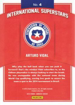 2015 Donruss - International Superstars Gold Panini Logo #4 Arturo Vidal Back