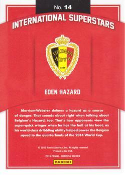 2015 Donruss - International Superstars Gold Panini Logo #14 Eden Hazard Back