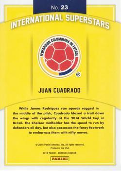 2015 Donruss - International Superstars Gold Panini Logo #23 Juan Cuadrado Back