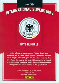 2015 Donruss - International Superstars Gold Panini Logo #30 Mats Hummels Back