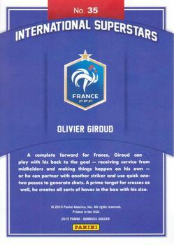 2015 Donruss - International Superstars Gold Panini Logo #35 Olivier Giroud Back