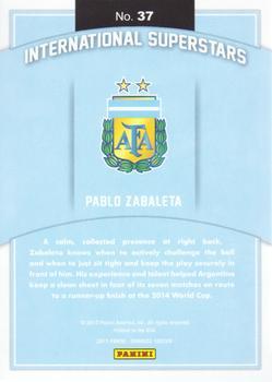 2015 Donruss - International Superstars Gold Panini Logo #37 Pablo Zabaleta Back