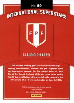 2015 Donruss - International Superstars Gold Panini Logo #59 Claudio Pizarro Back