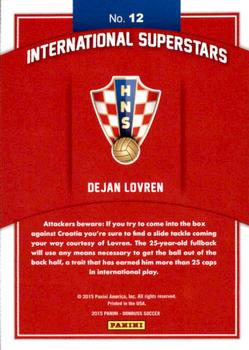 2015 Donruss - International Superstars Gold Press Proof #12 Dejan Lovren Back