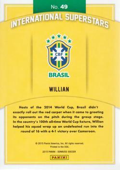 2015 Donruss - International Superstars Gold Press Proof #49 Willian Back