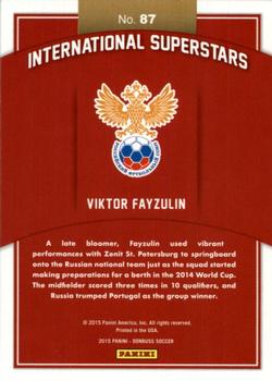2015 Donruss - International Superstars Gold Press Proof #87 Viktor Fayzulin Back