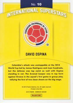 2015 Donruss - International Superstars Green Soccer Ball #10 David Ospina Back