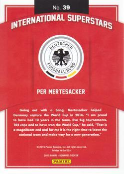 2015 Donruss - International Superstars Green Soccer Ball #39 Per Mertesacker Back