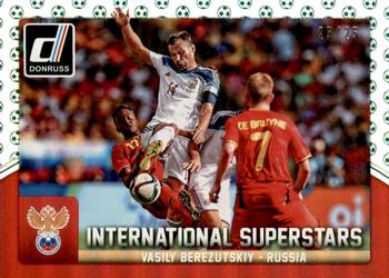 2015 Donruss - International Superstars Green Soccer Ball #90 Vasily Berezutskiy Front
